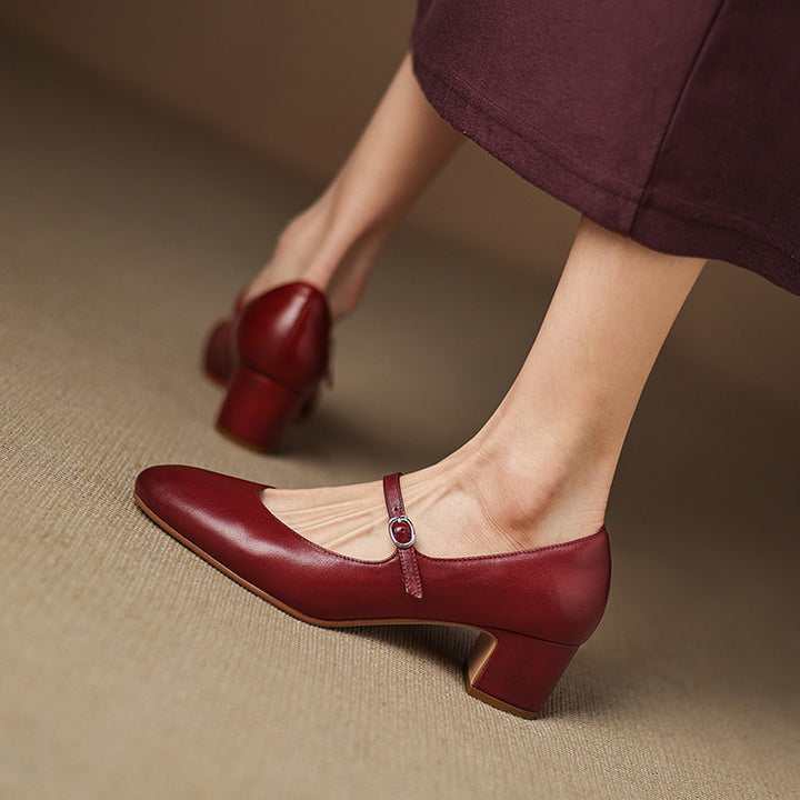 Arelis Genuine Leather Heels