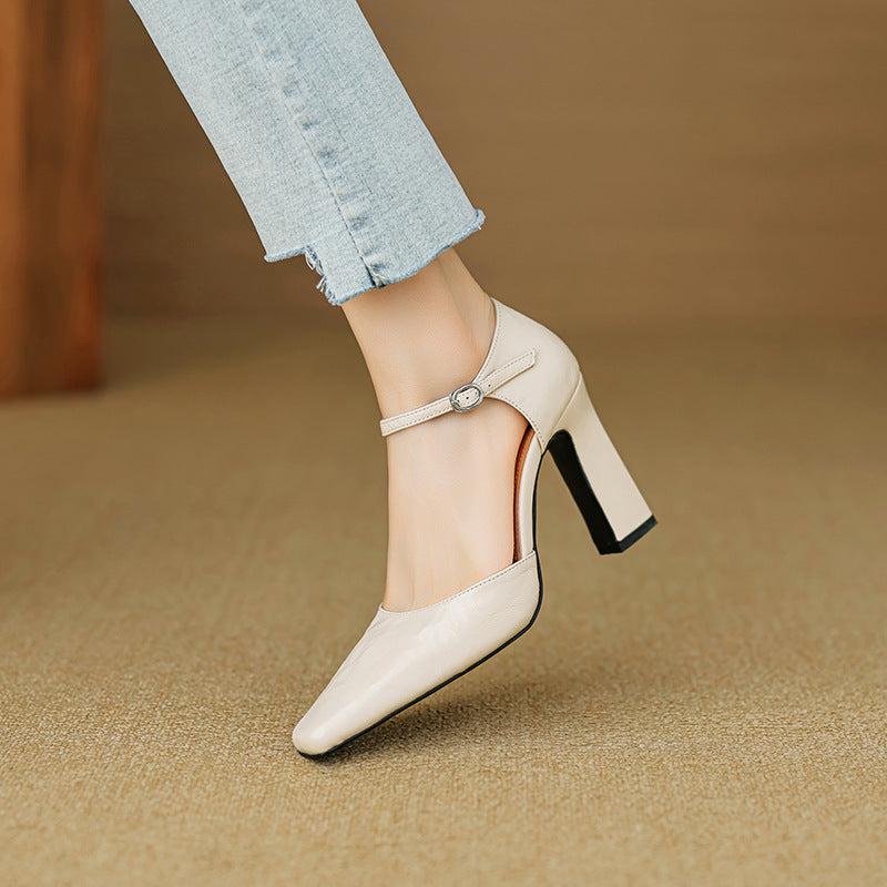 Velinia Genuine Leather Heels