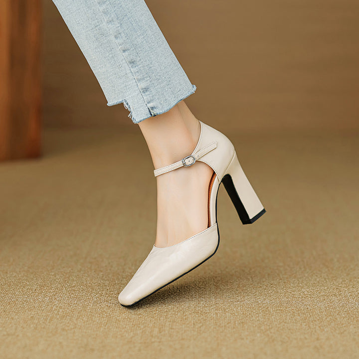 Velinia Genuine Leather Heels