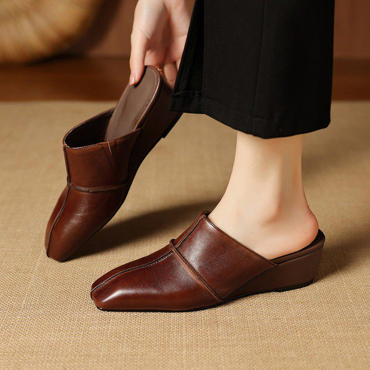 Lucie Genuine Leather Mules