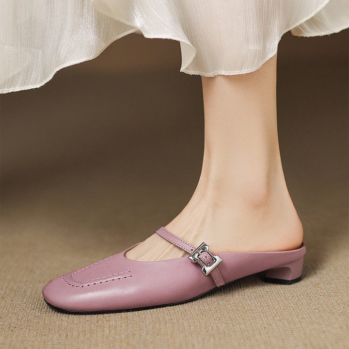 Elira Genuine Leather Mules