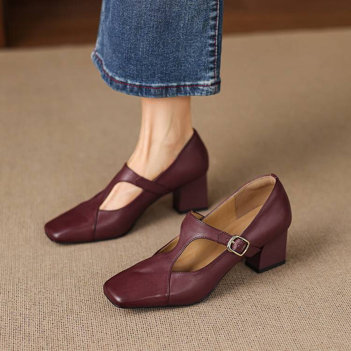 Norina Genuine Leather Heels