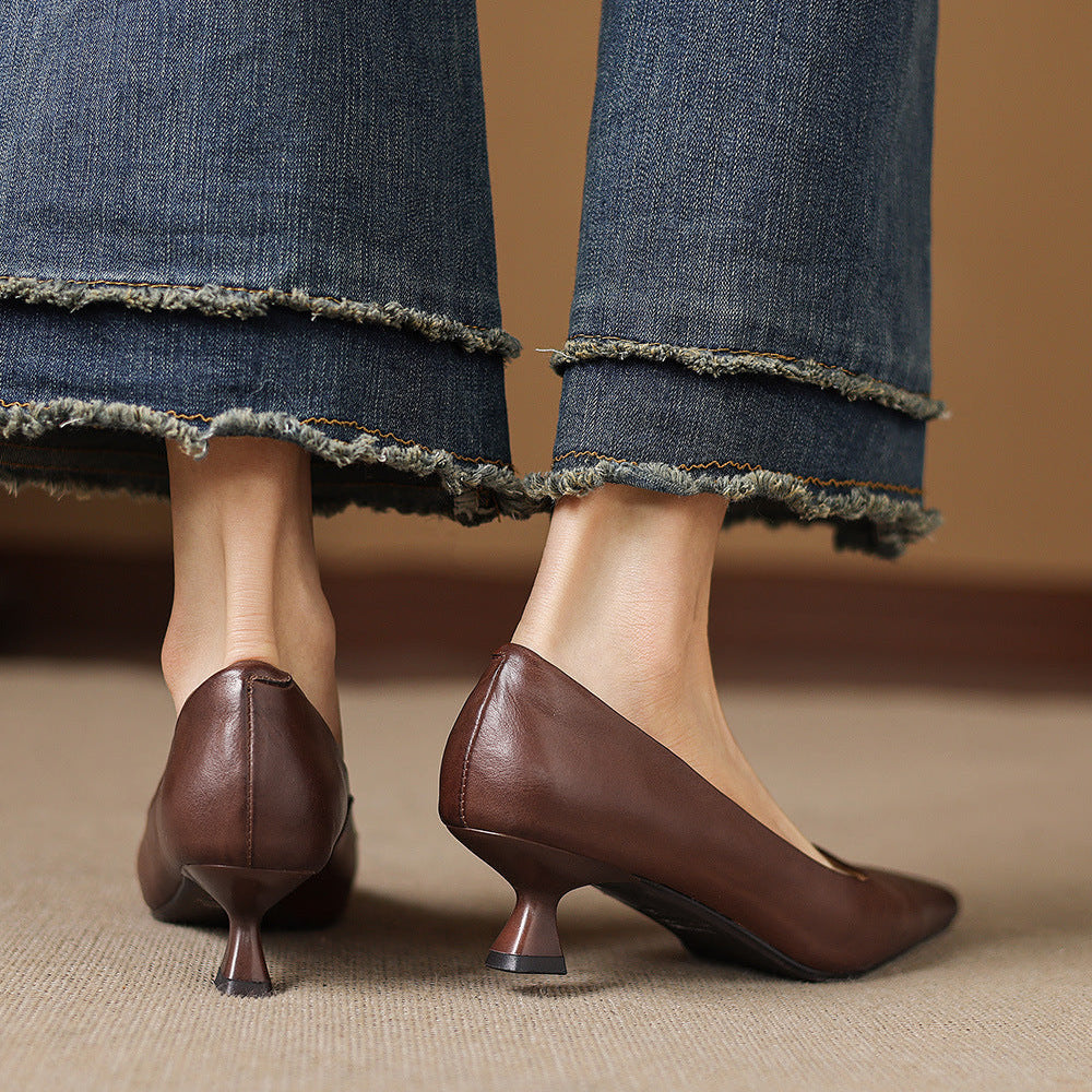 Calina Genuine Leather Heels