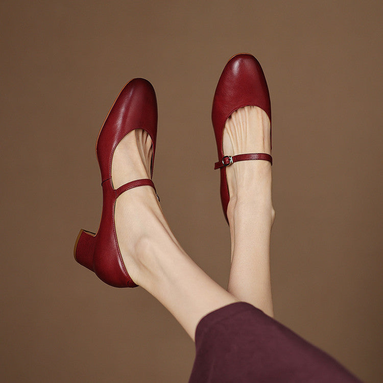 Arelis Genuine Leather Heels