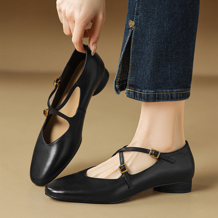 Esmira Genuine Leather Flats