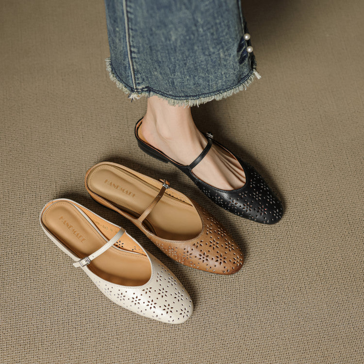 Alina Genuine Leather Mules