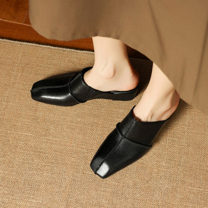 Lucie Genuine Leather Mules