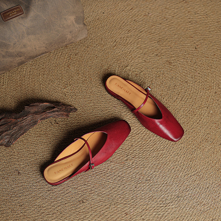 Virela Genuine Leather Mules