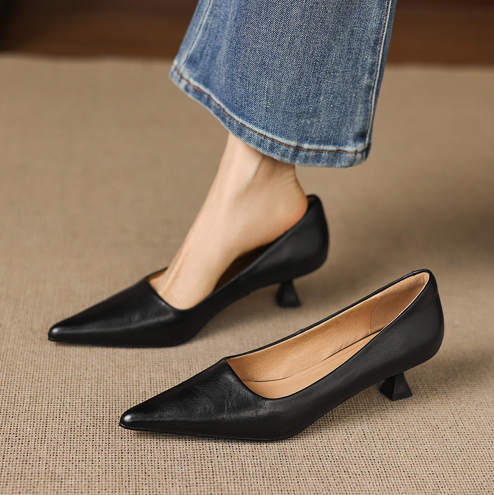 Calina Genuine Leather Heels