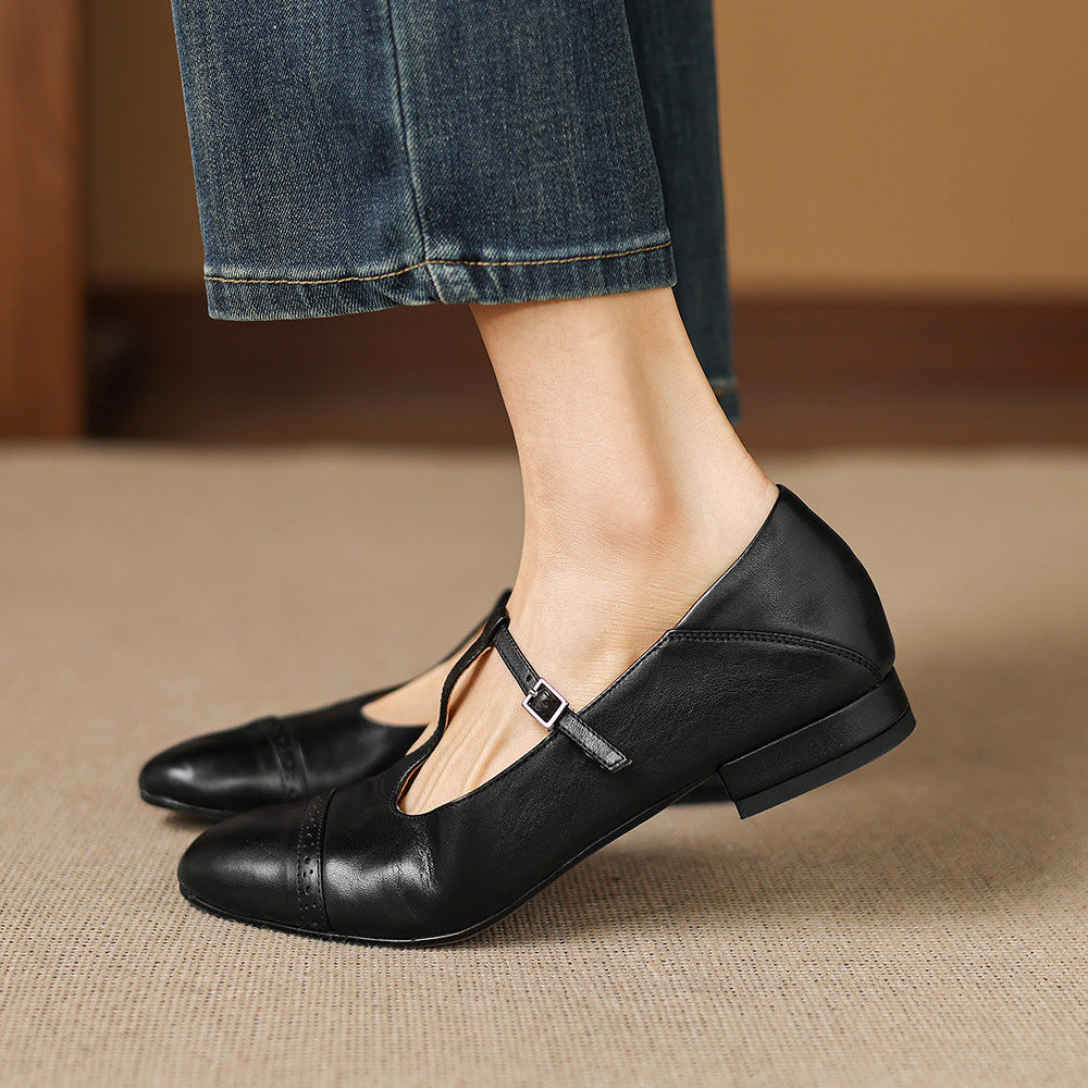 Elina Genuine Leather Flats