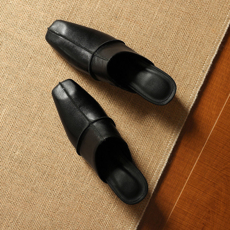 Lucie Genuine Leather Mules