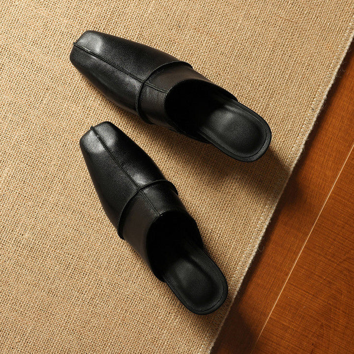 Lucie Genuine Leather Mules