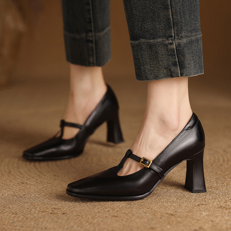 Velmira Genuine Leather Heels