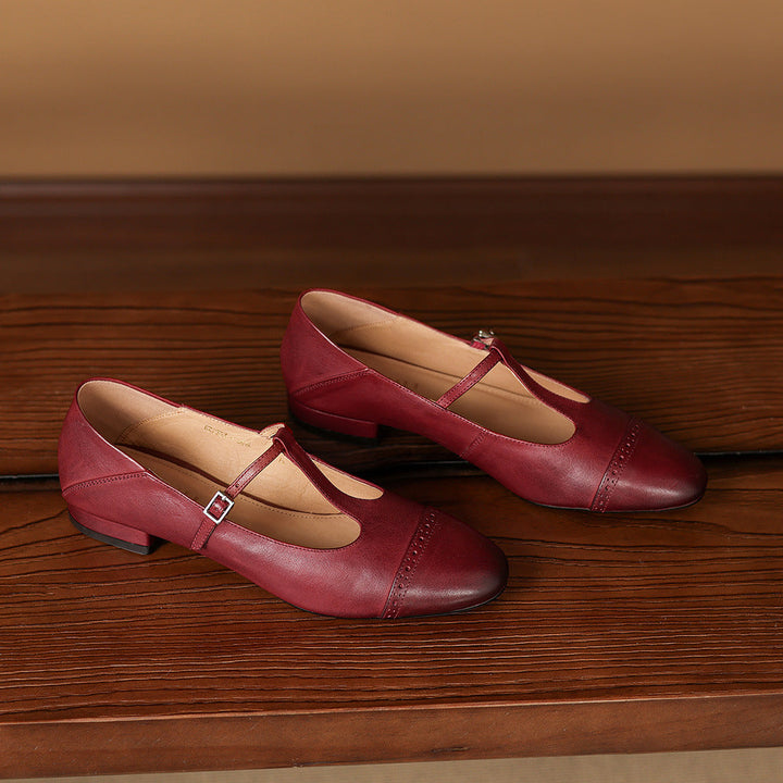 Elina Genuine Leather Flats