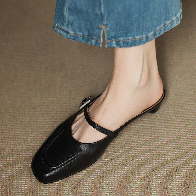 Elira Genuine Leather Mules