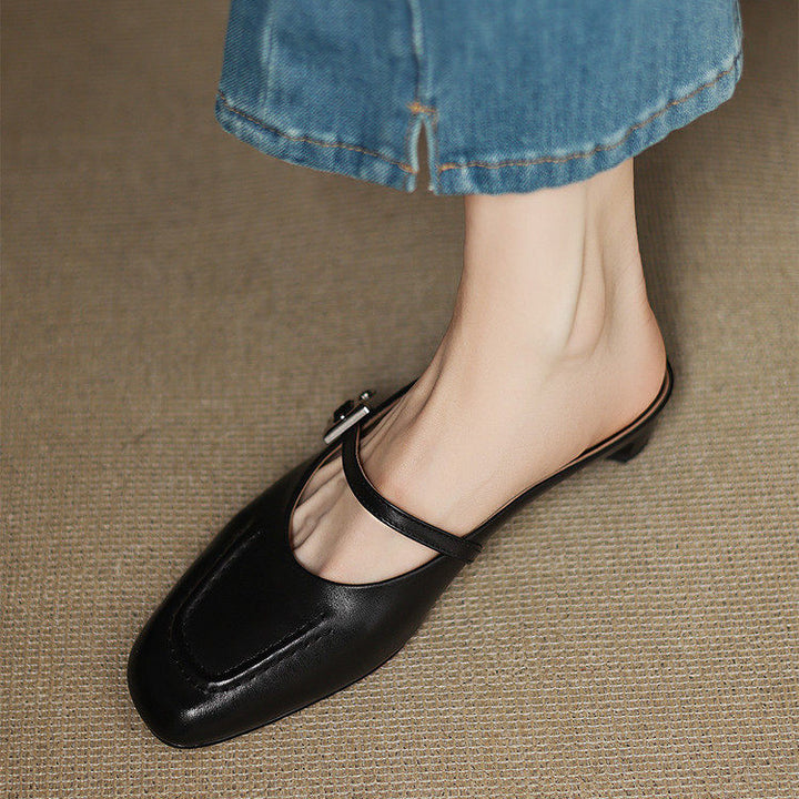 Elira Genuine Leather Mules