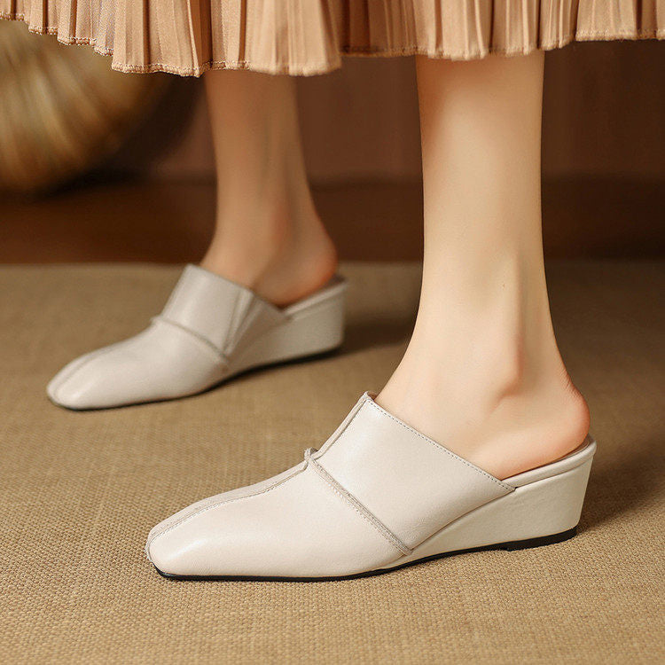 Lucie Genuine Leather Mules
