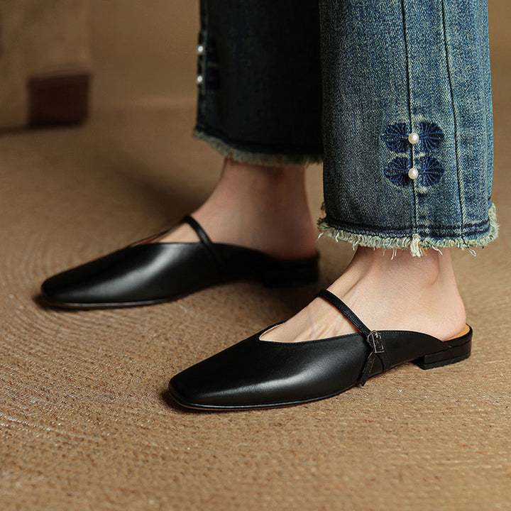Virela Genuine Leather Mules
