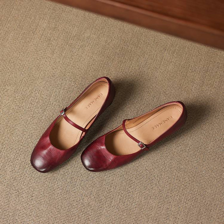 Rose Genuine Leather Flats