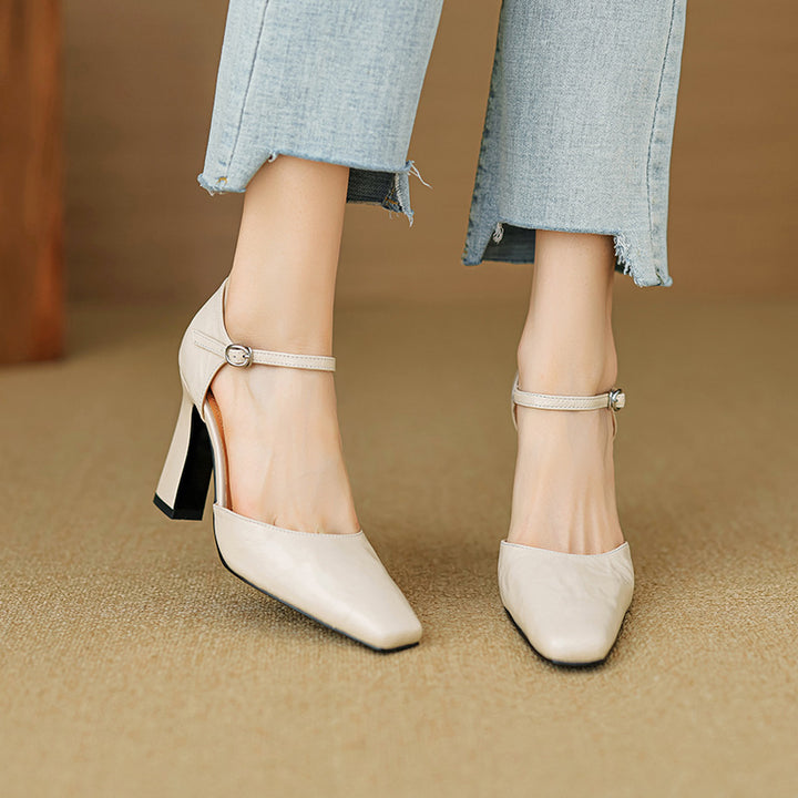 Velinia Genuine Leather Heels