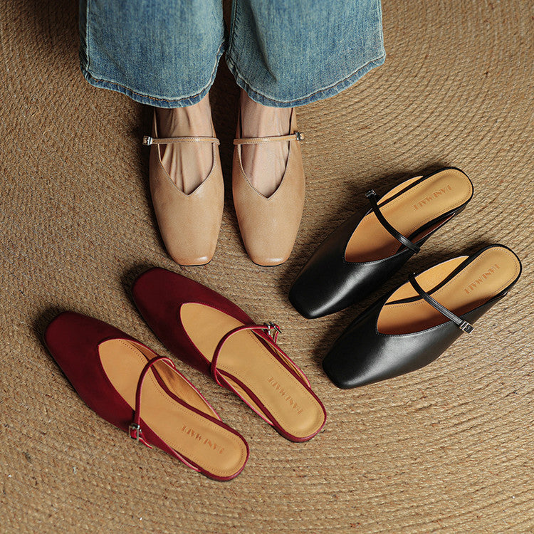 Virela Genuine Leather Mules