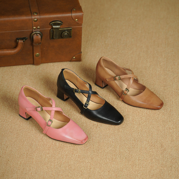 Auri Genuine Leather Heels