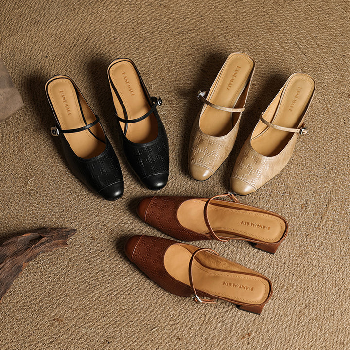 Vivette Genuine Leather Mules