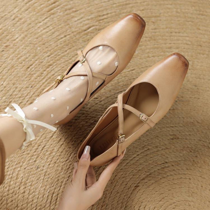 Lavina Genuine Leather Flats