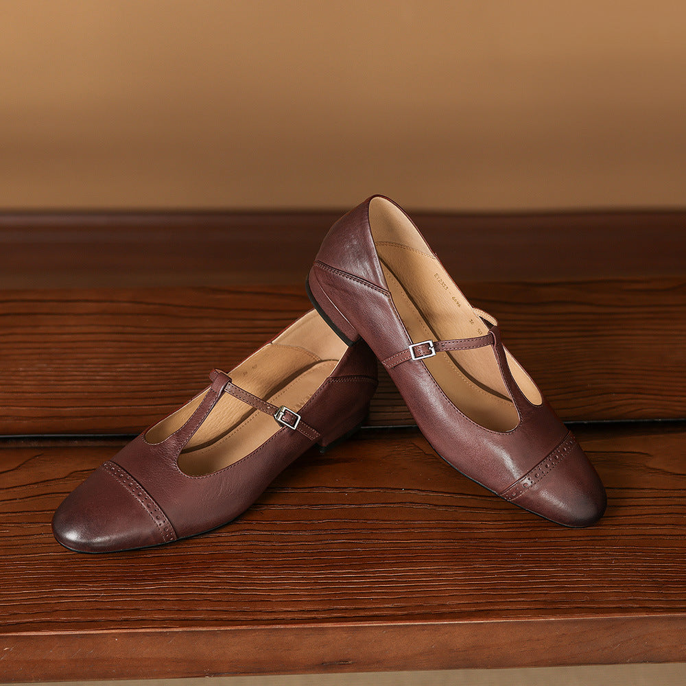 Elina Genuine Leather Flats