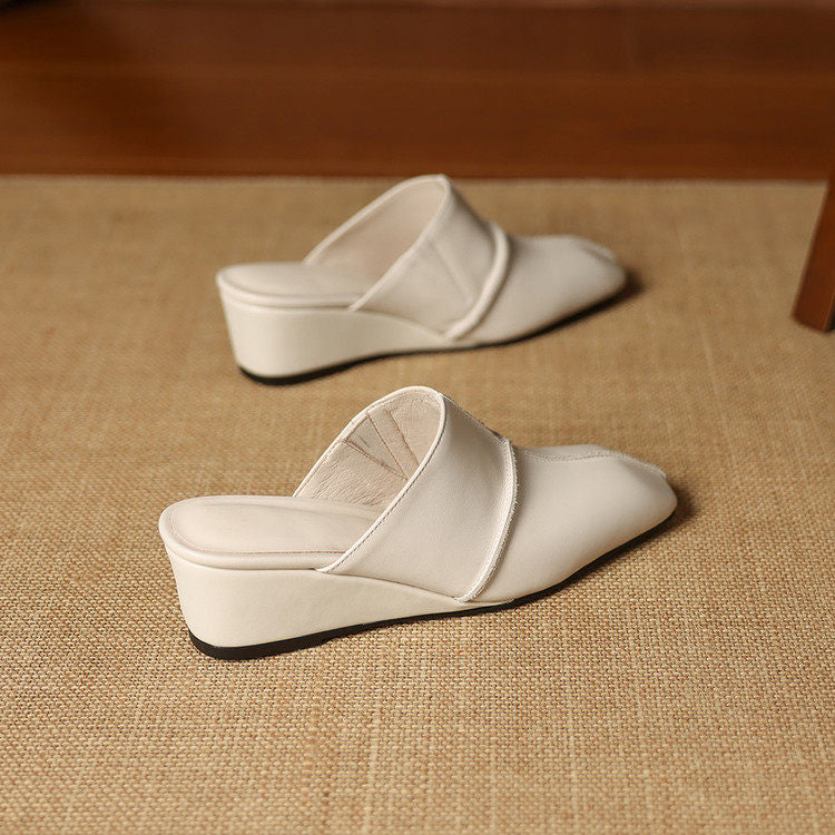 Lucie Genuine Leather Mules