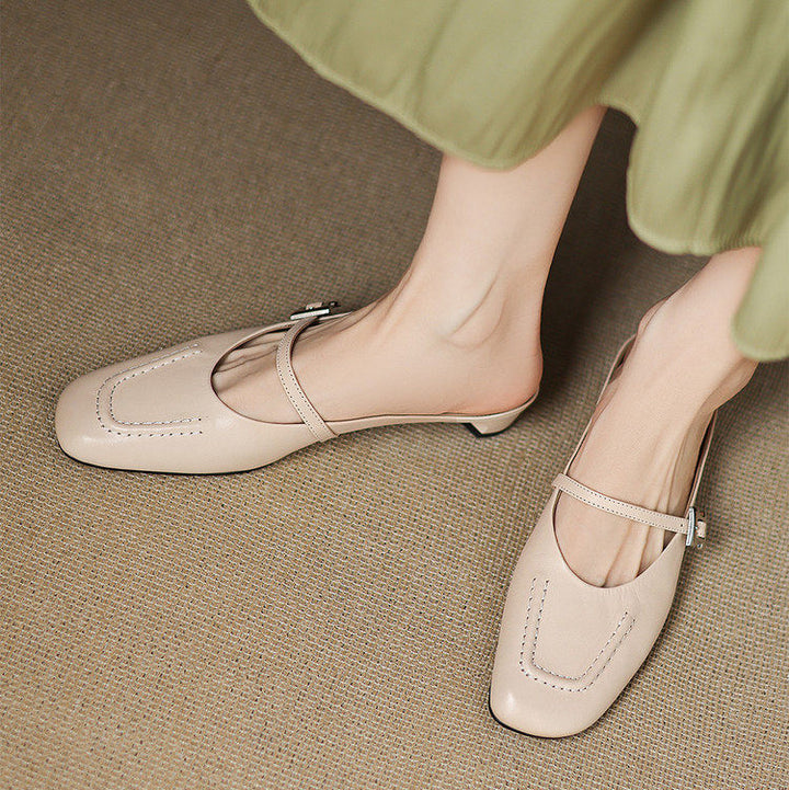 Elira Genuine Leather Mules