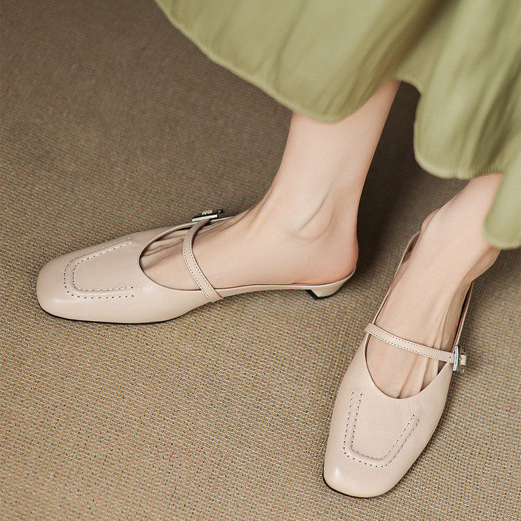 Elira Genuine Leather Mules