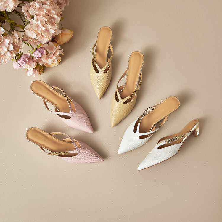 Ivory Genuine Leather Mules
