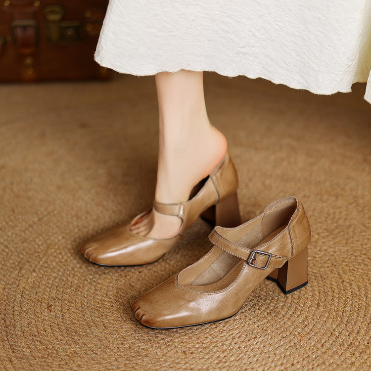 Cira Genuine Leather Heels