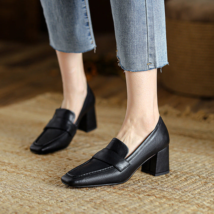 Nora Genuine Leather Heels