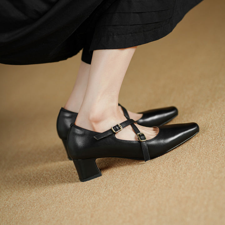 Auri Genuine Leather Heels