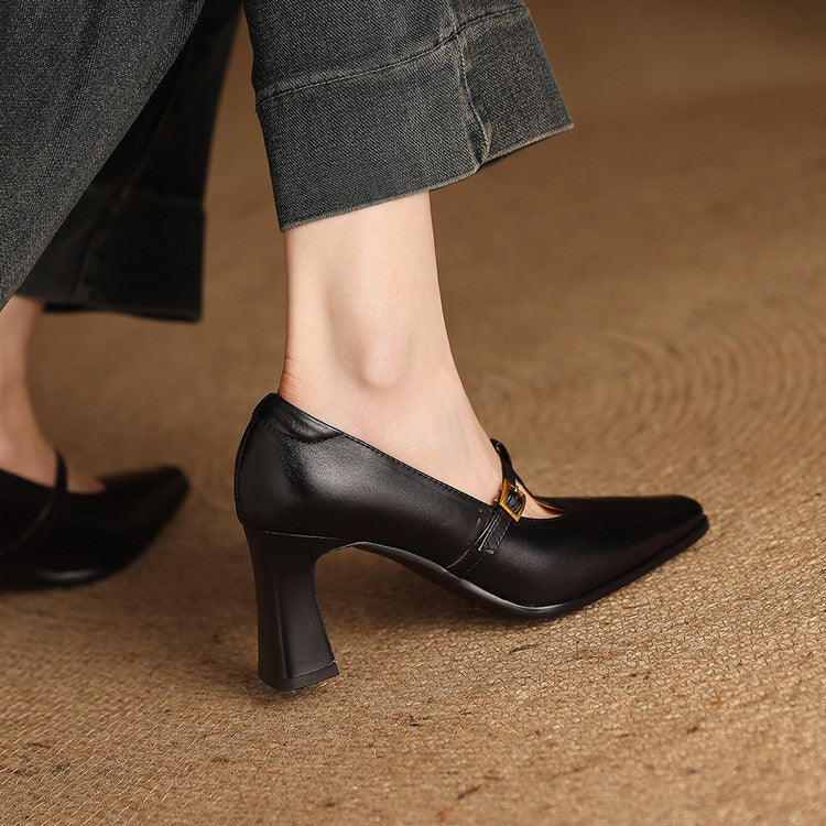 Velmira Genuine Leather Heels