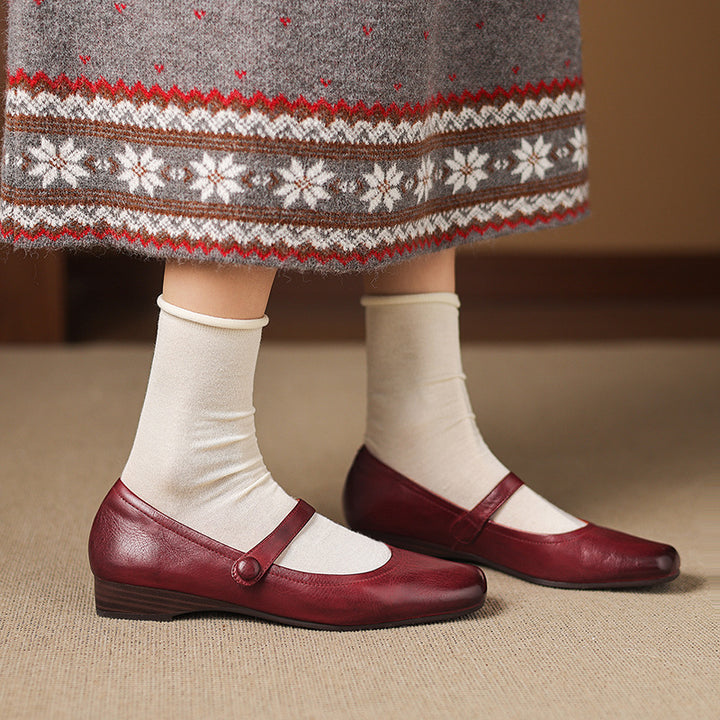 Orelia Genuine Leather Flats