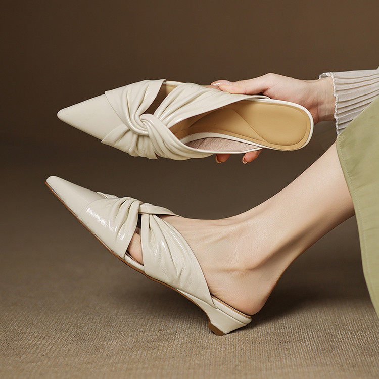 Elvara Genuine Leather Mules