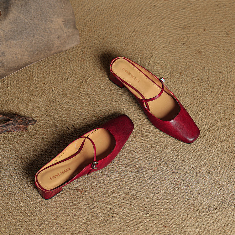 Rosaline Genuine Leather Mules