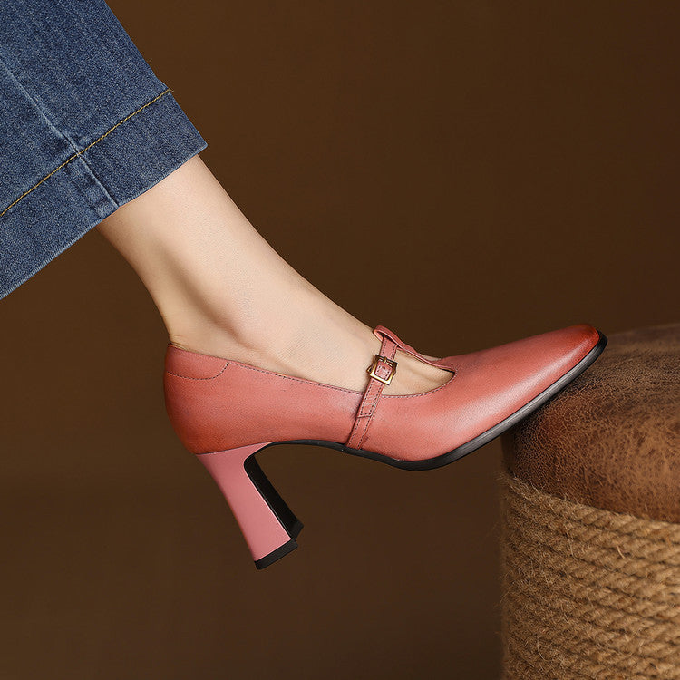 Velmira Genuine Leather Heels