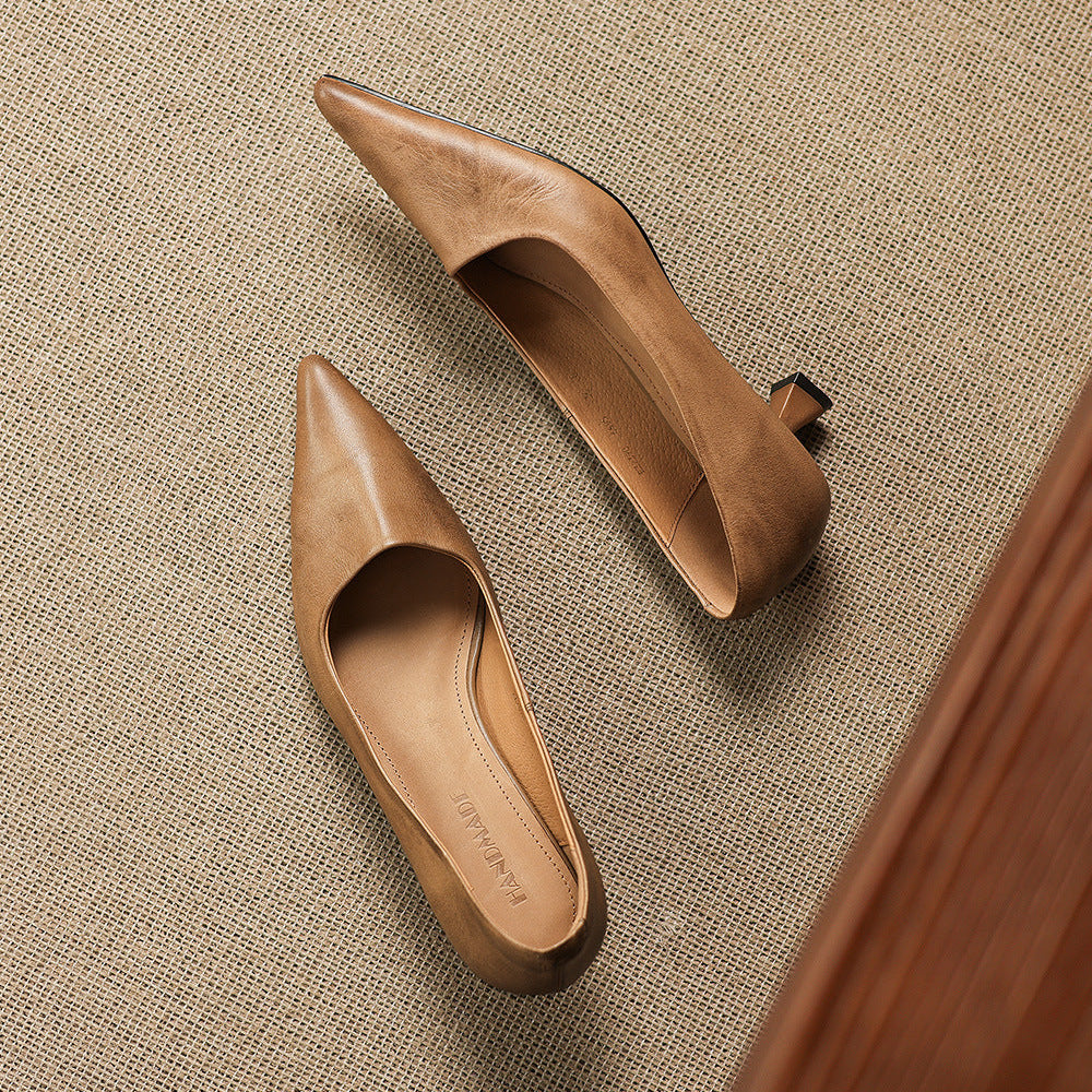 Calina Genuine Leather Heels