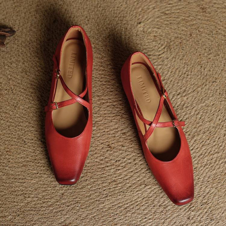 Lavina Genuine Leather Flats