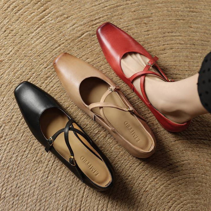 Lavina Genuine Leather Flats