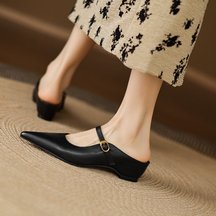 Liora Genuine Leather Mules