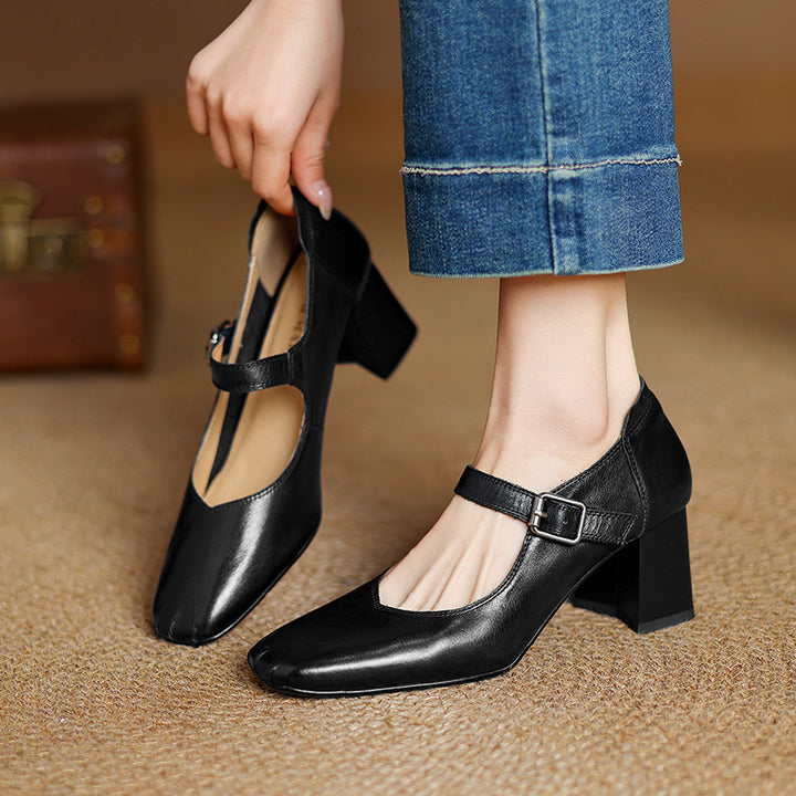 Cira Genuine Leather Heels