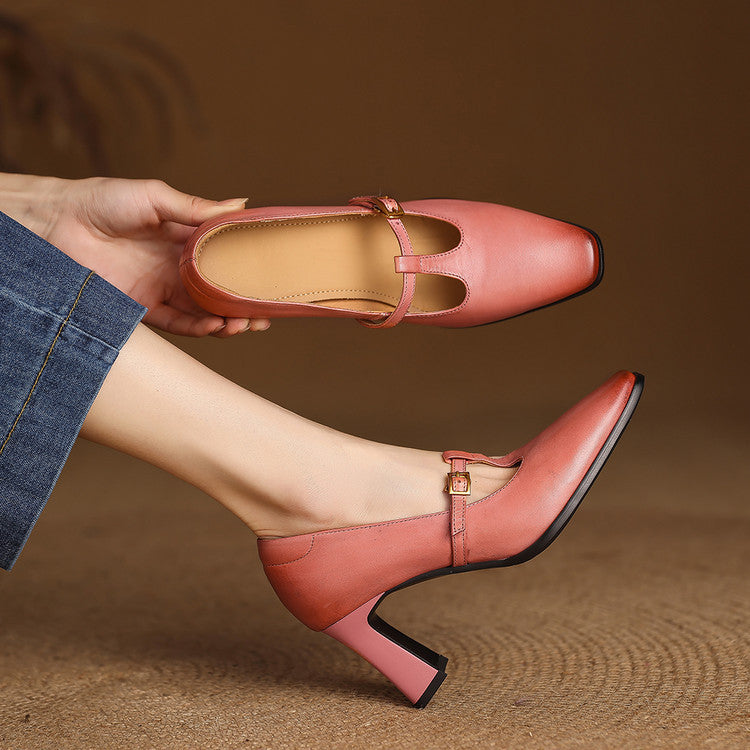 Velmira Genuine Leather Heels