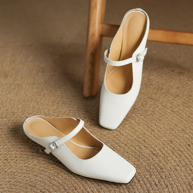 Lisa Genuine Leather Mules