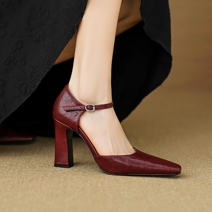 Velinia Genuine Leather Heels