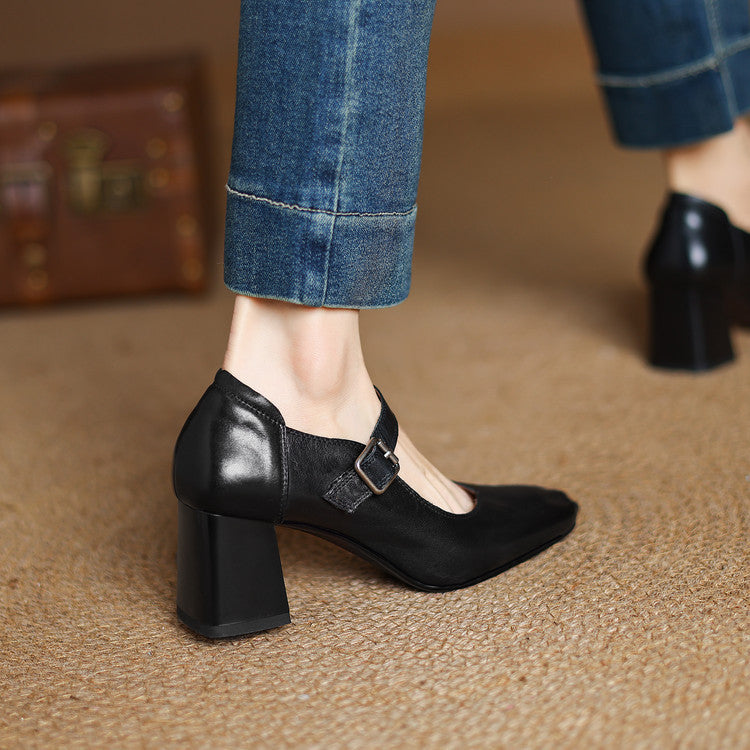 Cira Genuine Leather Heels